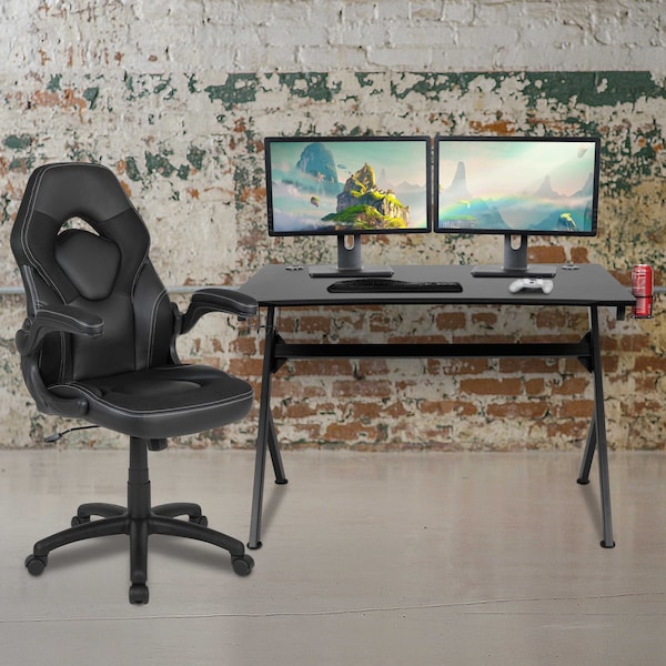 Flash Furniture Black Gaming Desk and Chair Set with Cup Holder BLN-X10D1904-BK-GG - main